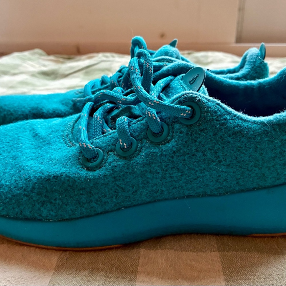 allbirds Merino Wool Mizzles Teal Blue Runners Sneakers All Weather Women’s 8 - Picture 3 of 9